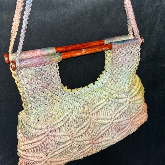 Vintage Custom Tie Dye Macrame Purse - Picture 11 of 11